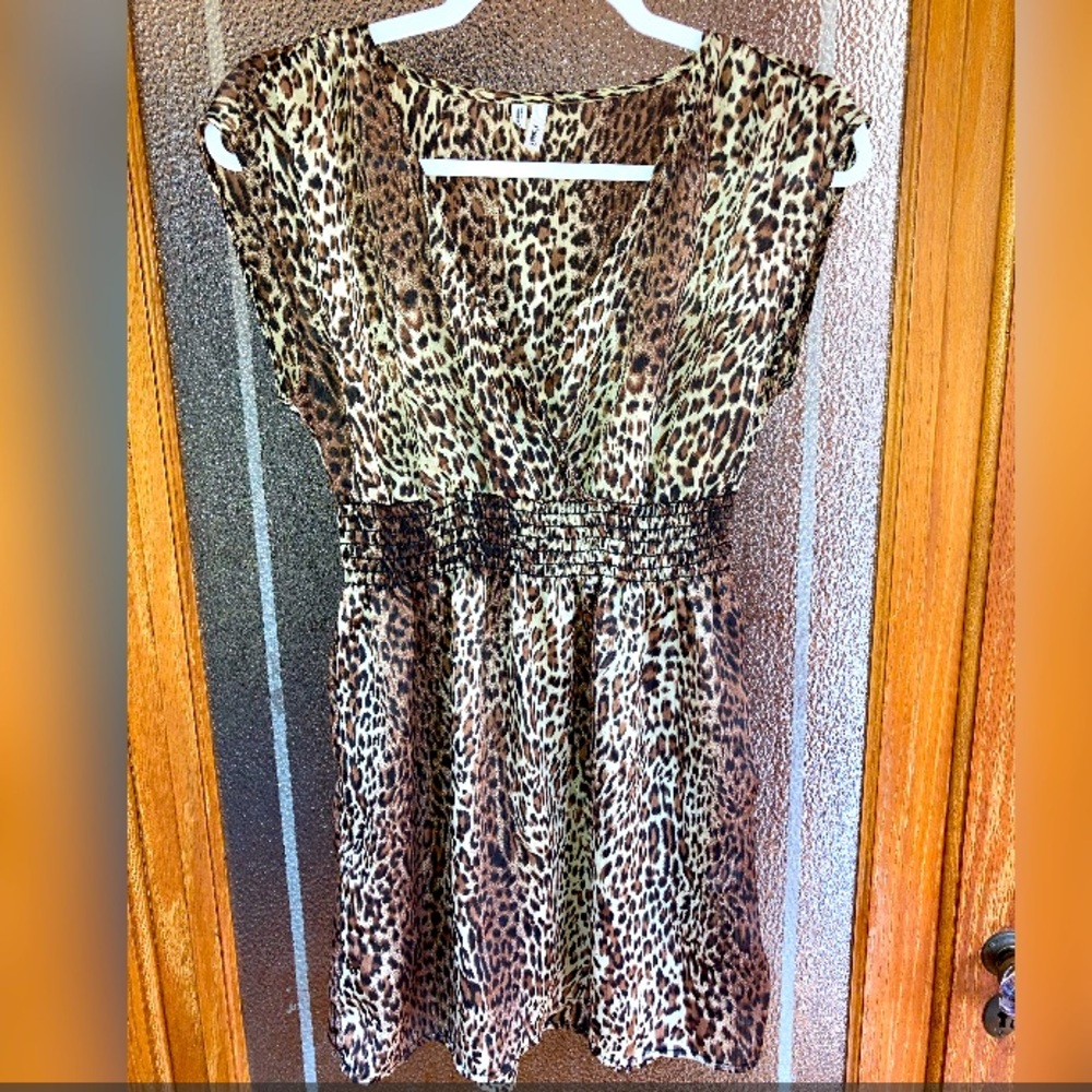 Leopard mesh dress/top